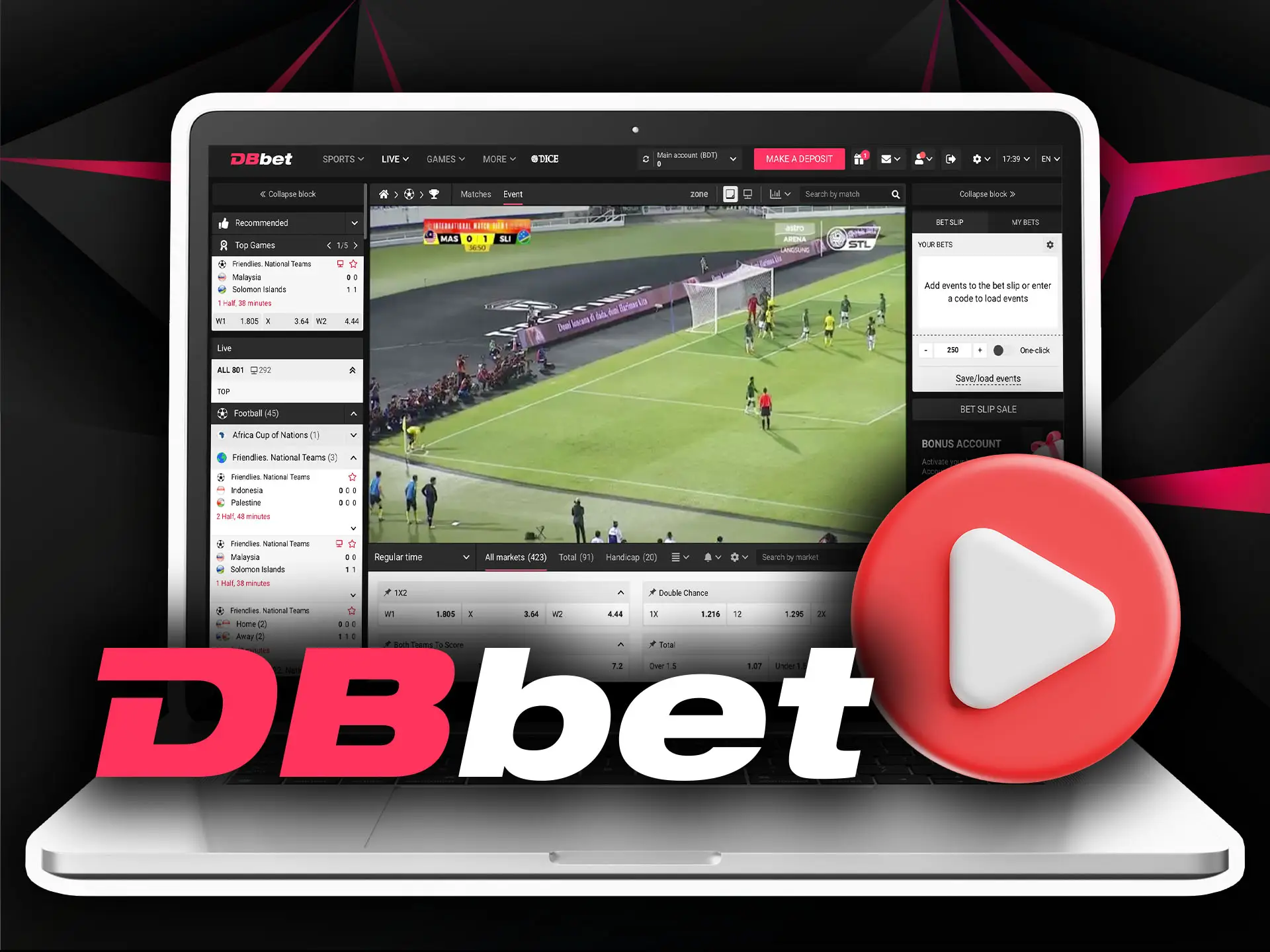 Watch all the matches on the DBbet website.