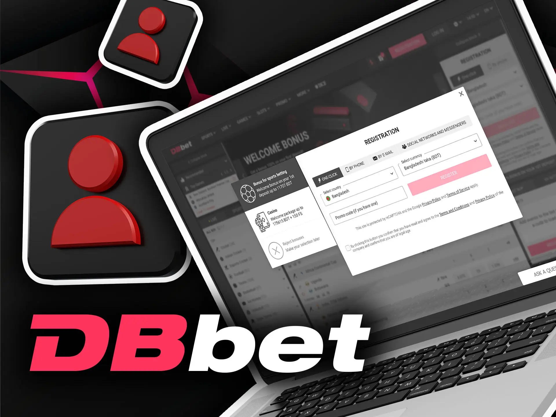 Sign up for DBbet to place bets on money.