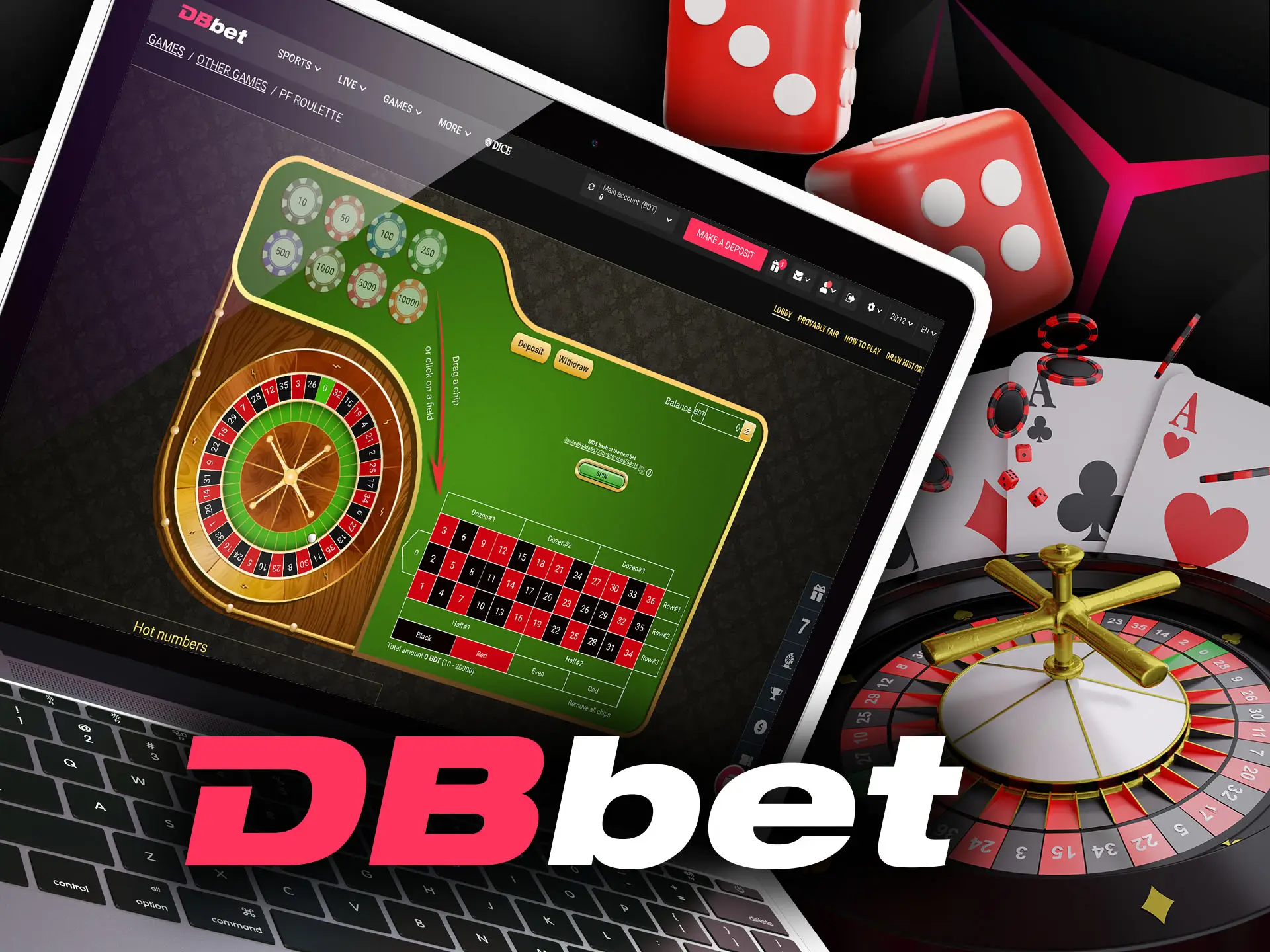 There are different types of roulette in the DBbet casino.
