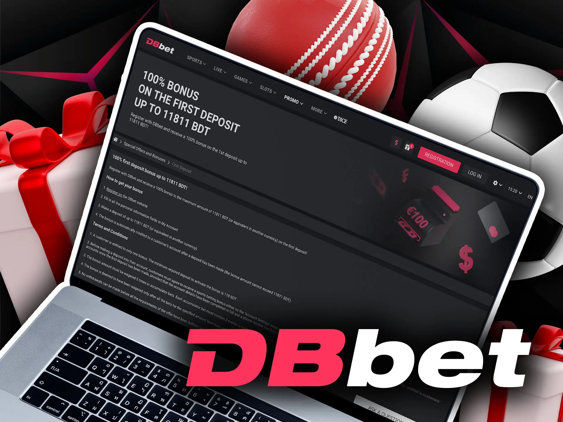 Receive 100% on your first deposit to bet on sports.