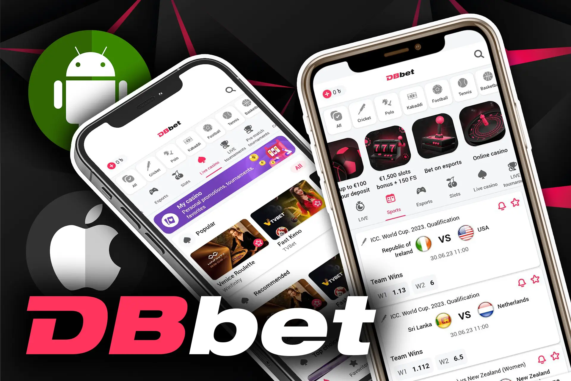 Use the DBbet mobile app.