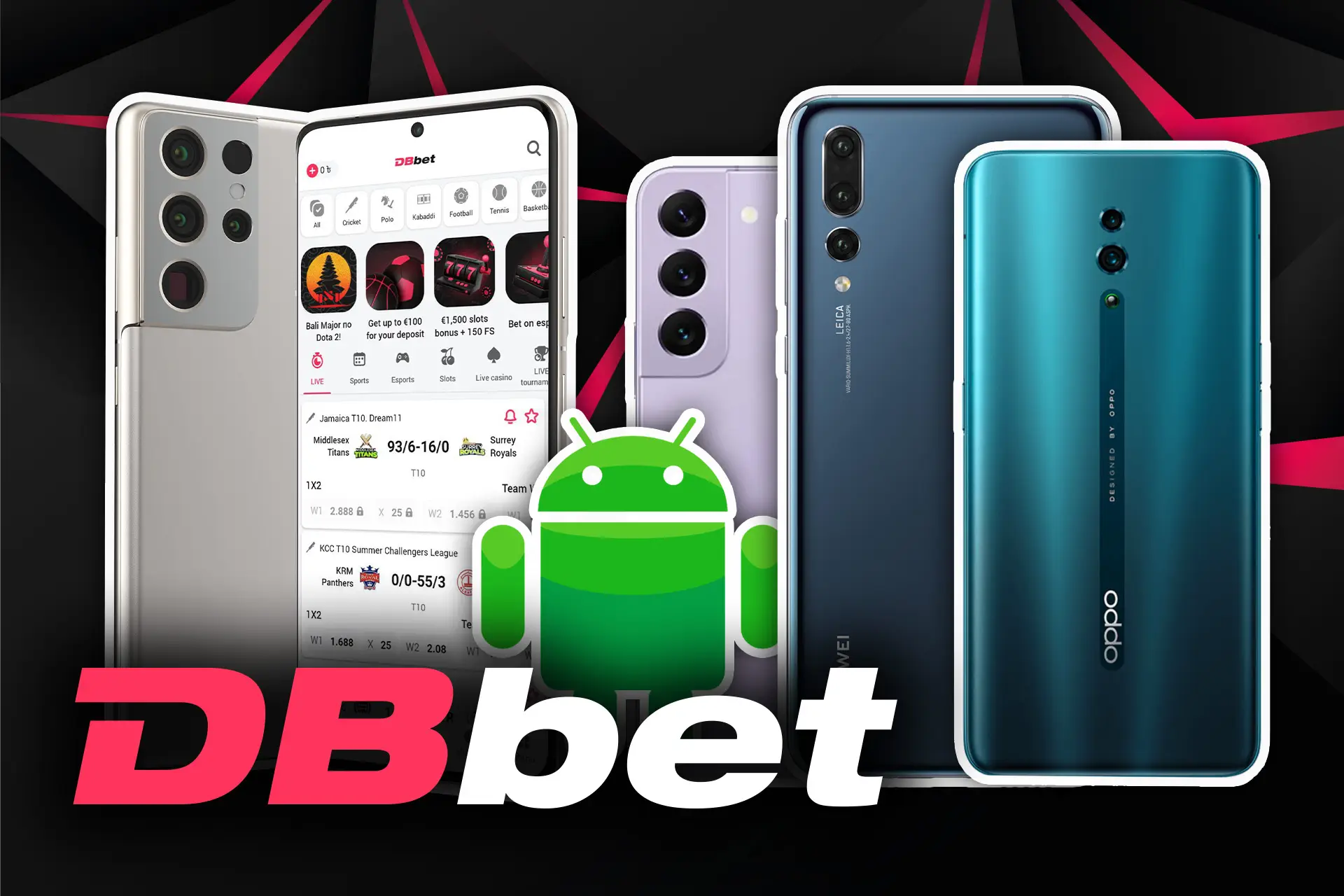 You can install the DBbet app on many different Android devices.