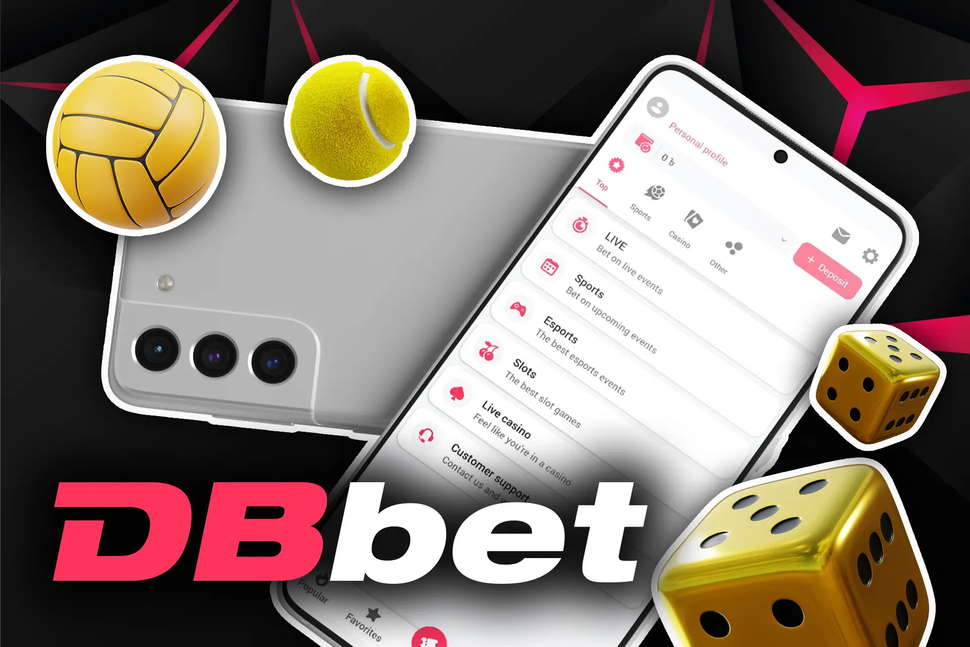 In the DBbet app, try different options for sports betting.