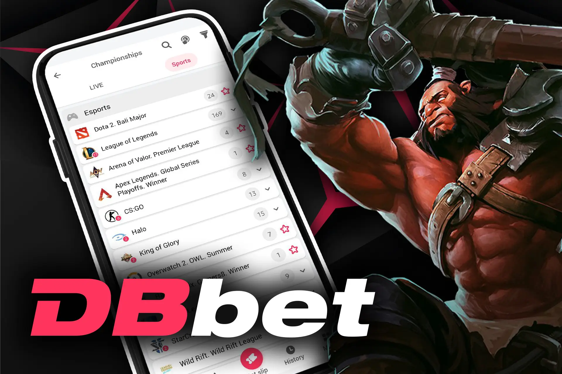 If you are a fan of esports, bet on the DBbet app's favorite tournaments.