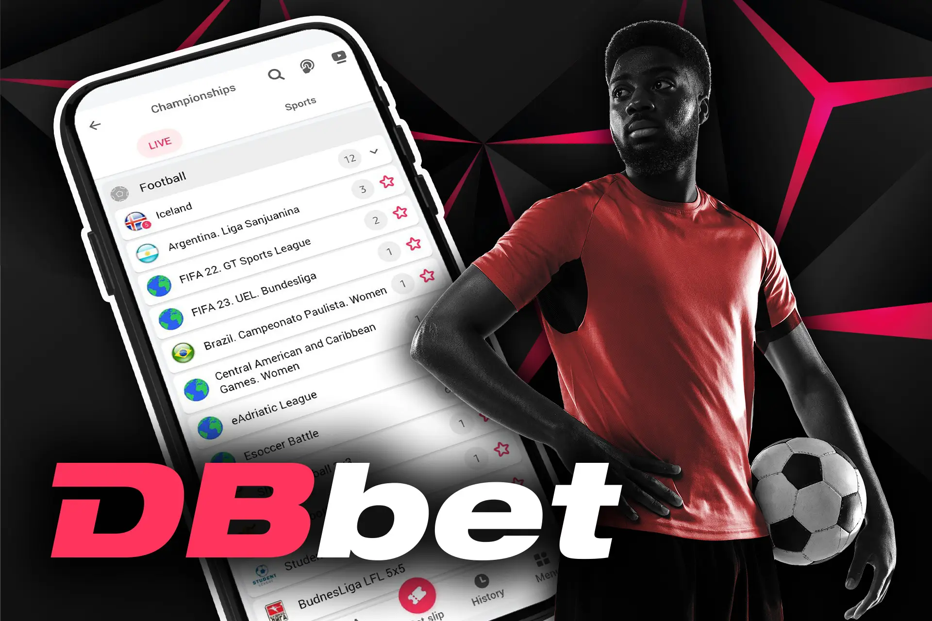 Bet on football in the DBbet app.