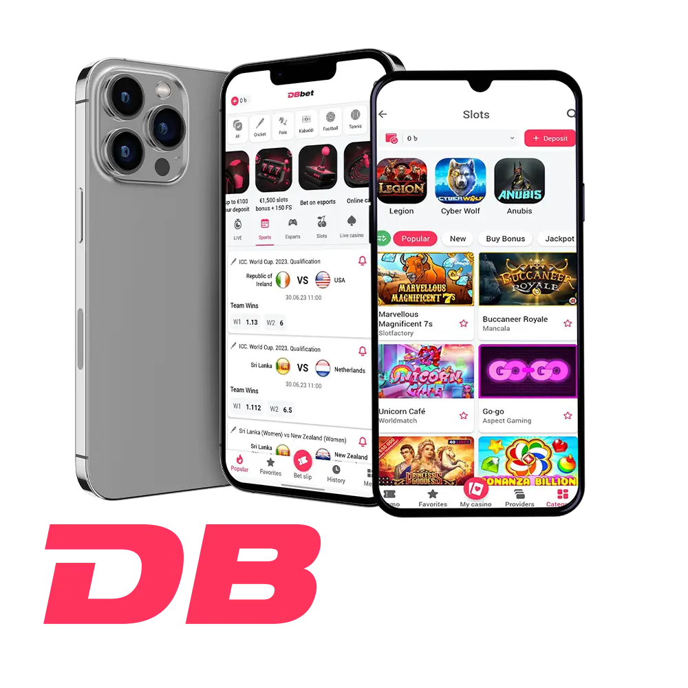 The user-friendly DBbet app is available for you to install and play your favorite games and make bets.