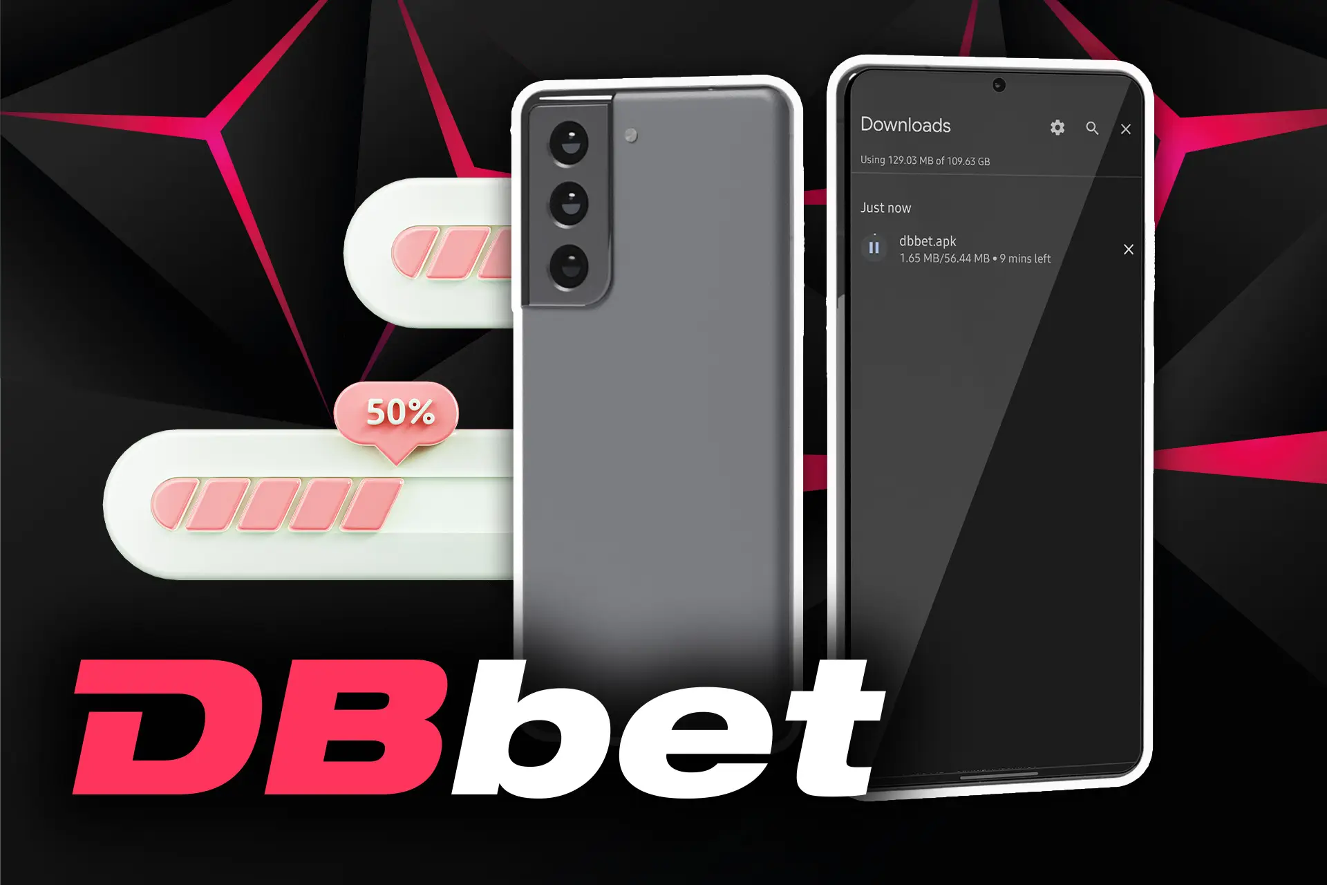 Finish downloading the DBbet app file.