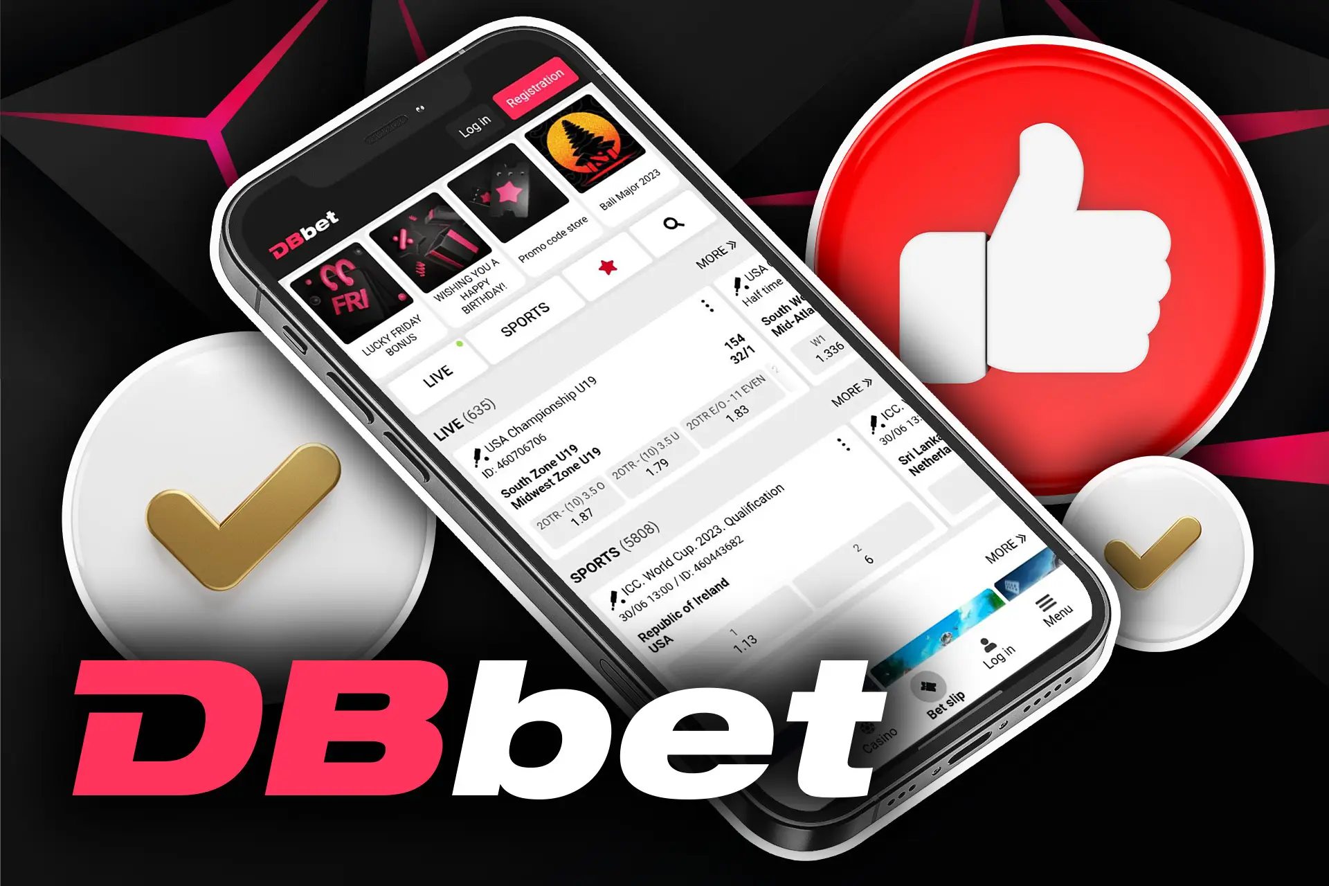 With the DBbet app you can play and bet anywhere.