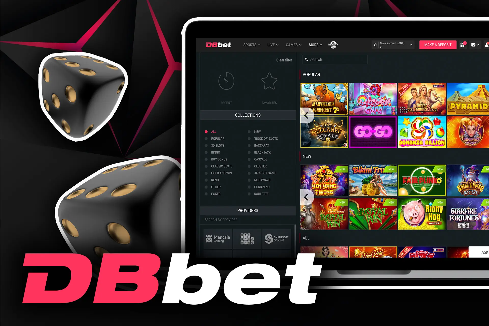Choose any game on DBbet.