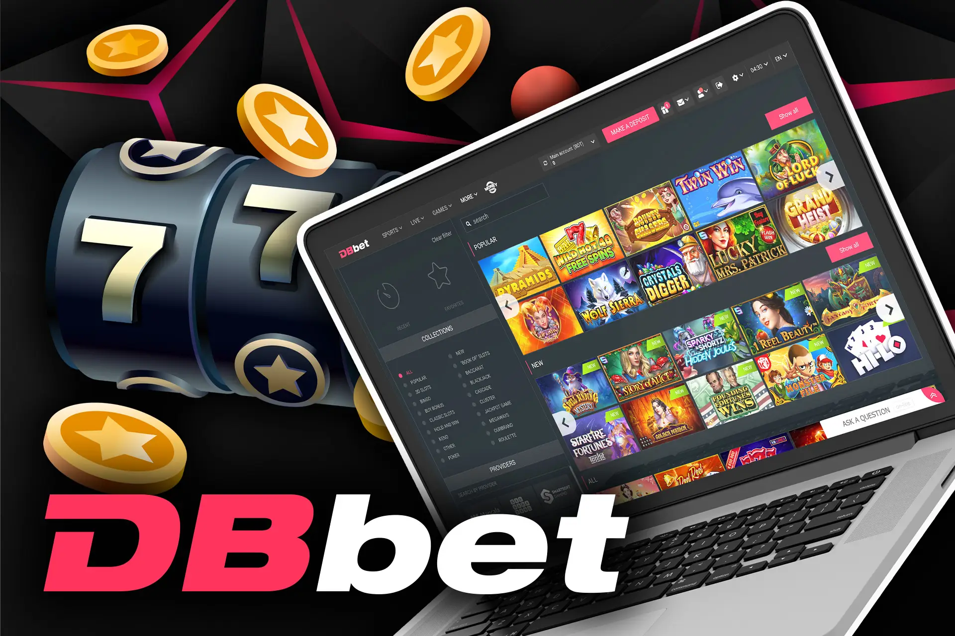 With DBbet play slots at the casino.