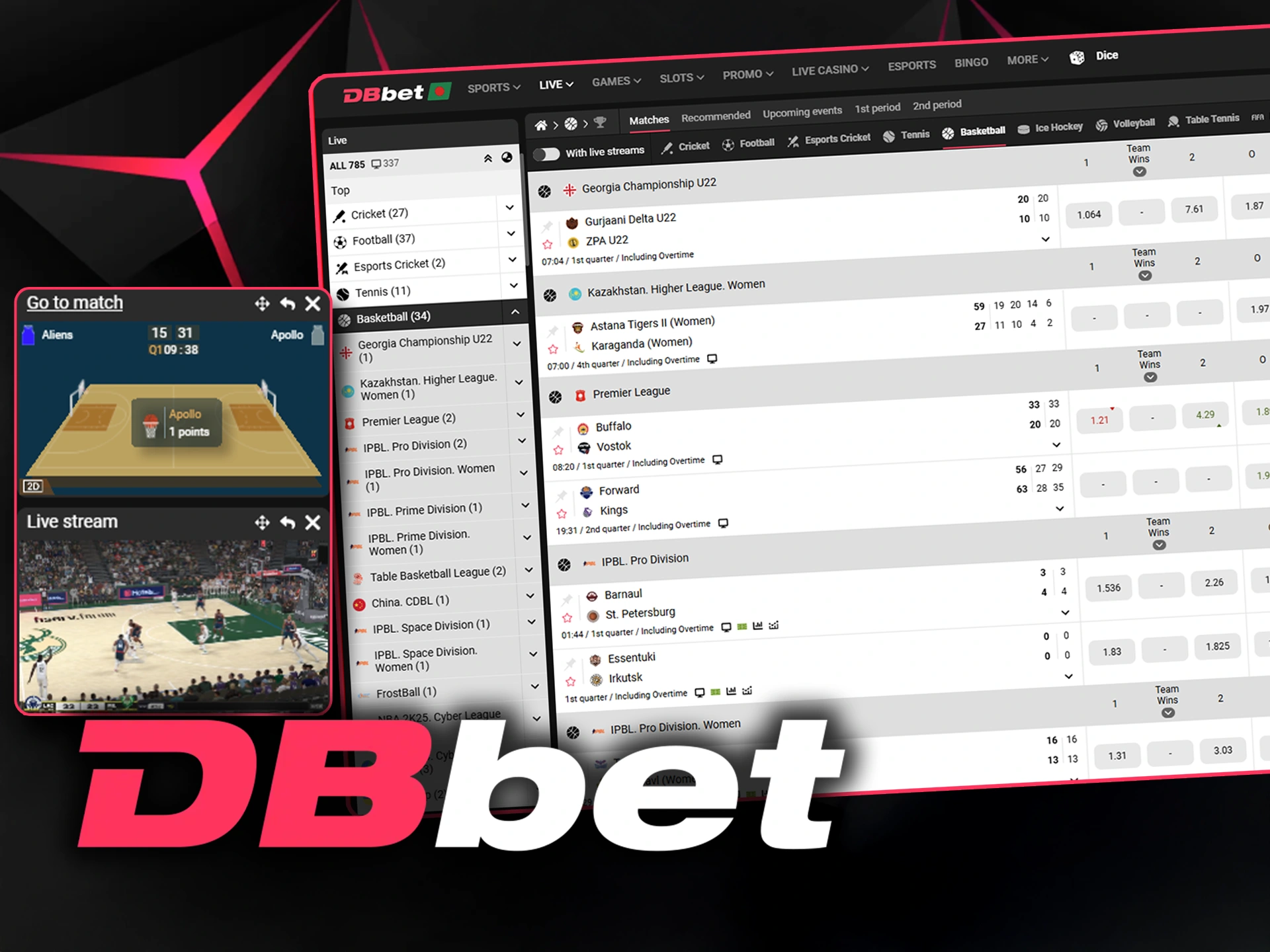 Predict matches by watching the score in live mode at DBbet.