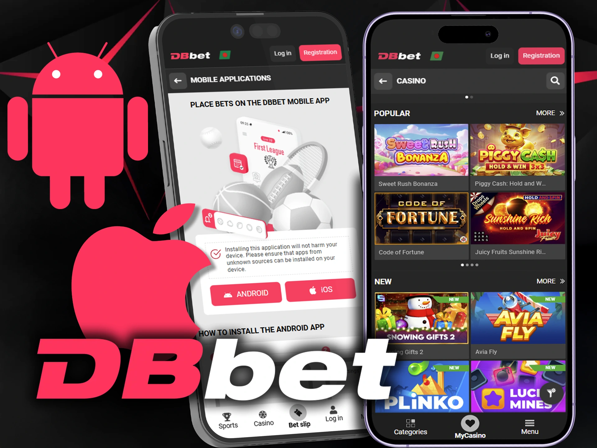 Place your bets on crash games anytime with the DBbet app.
