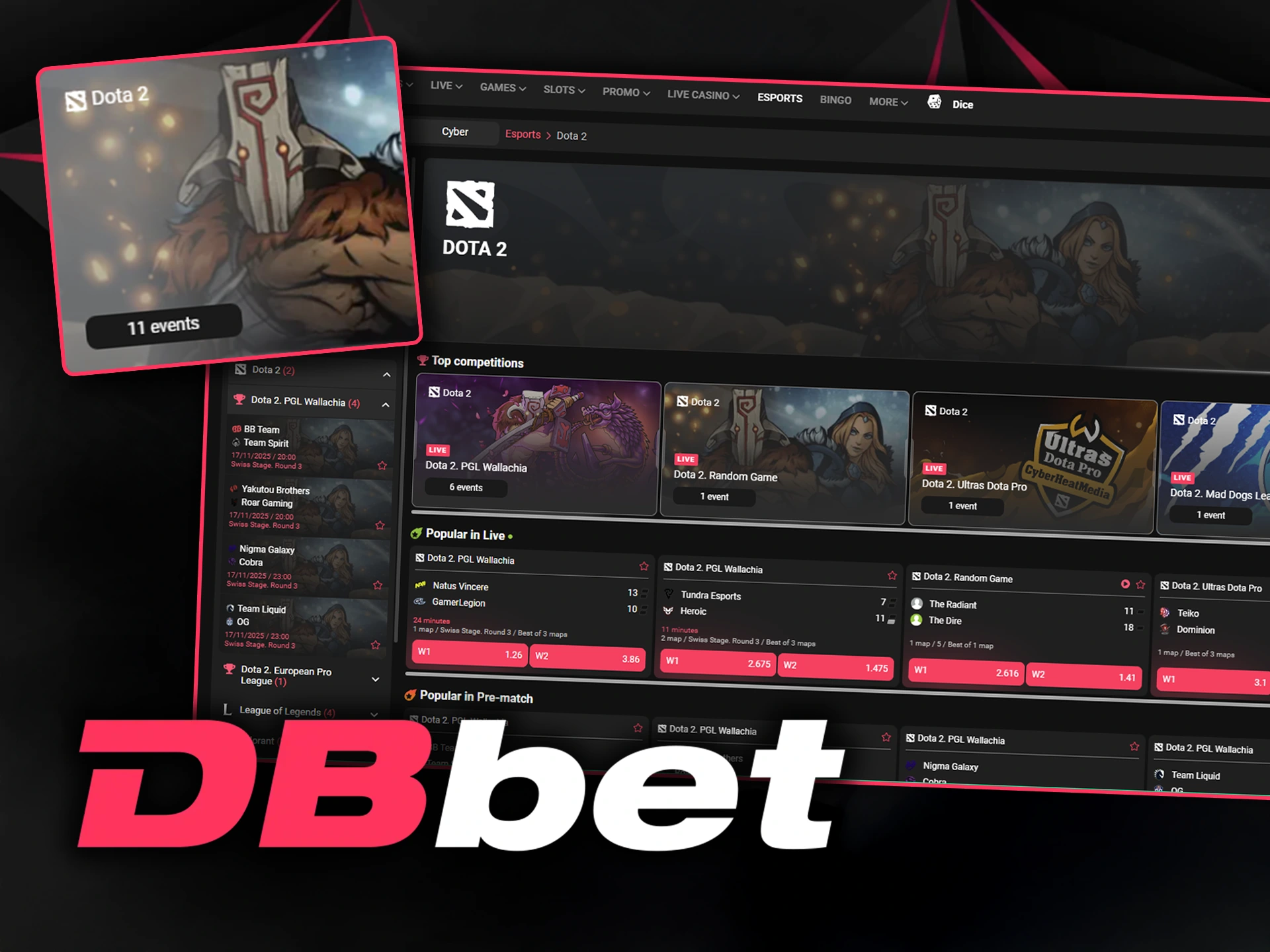 Create a Dota 2 team winning prediction at DBbet.