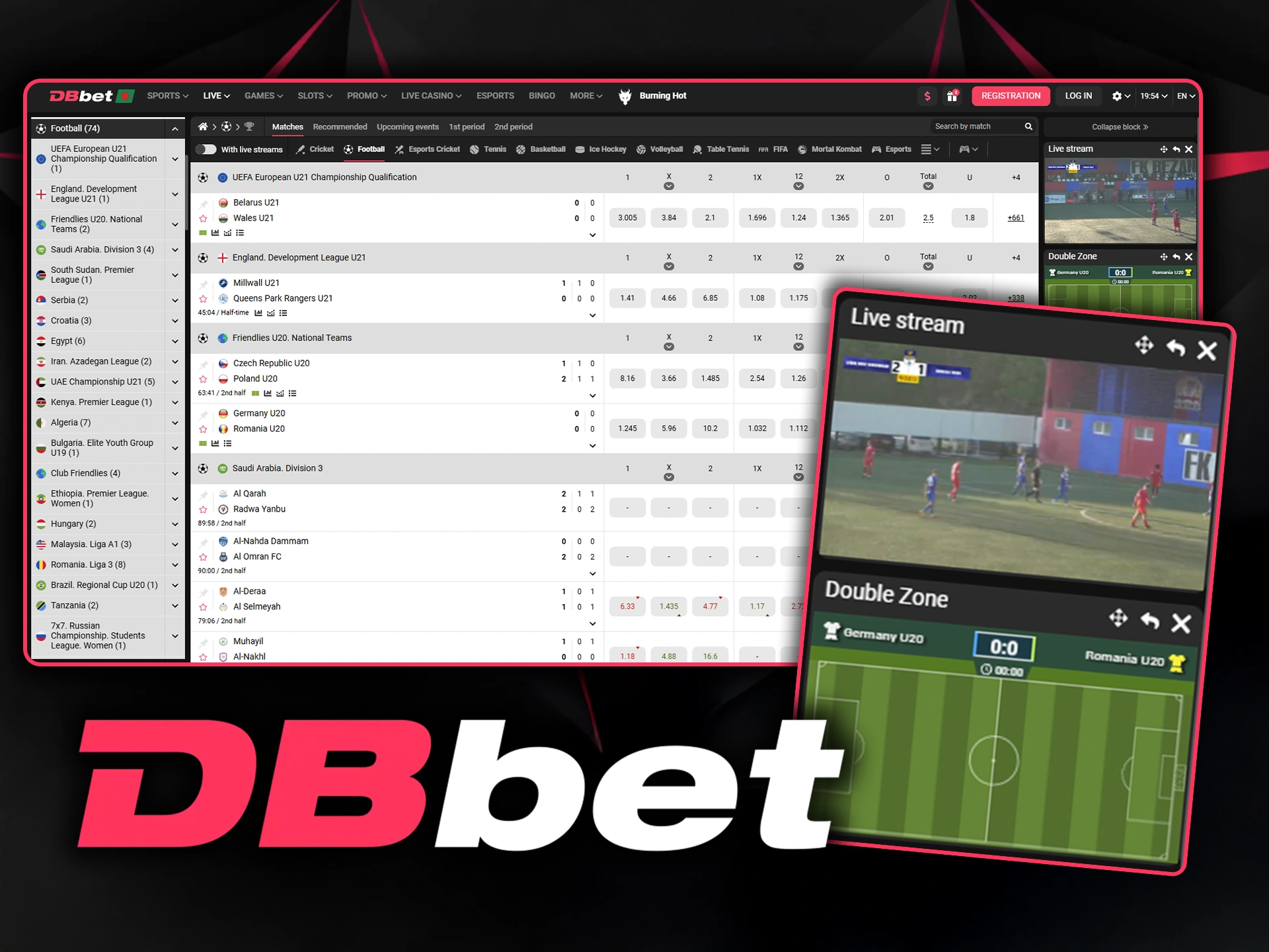 Predict football matches in live mode only at DBbet.