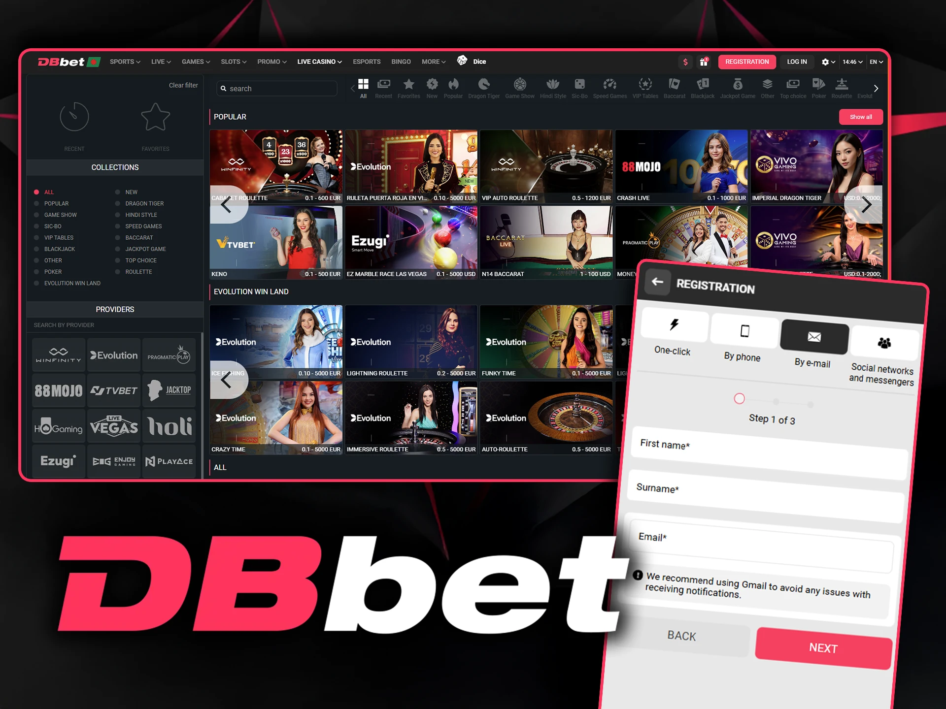 Learn how to place your first live casino bet at DBbet.