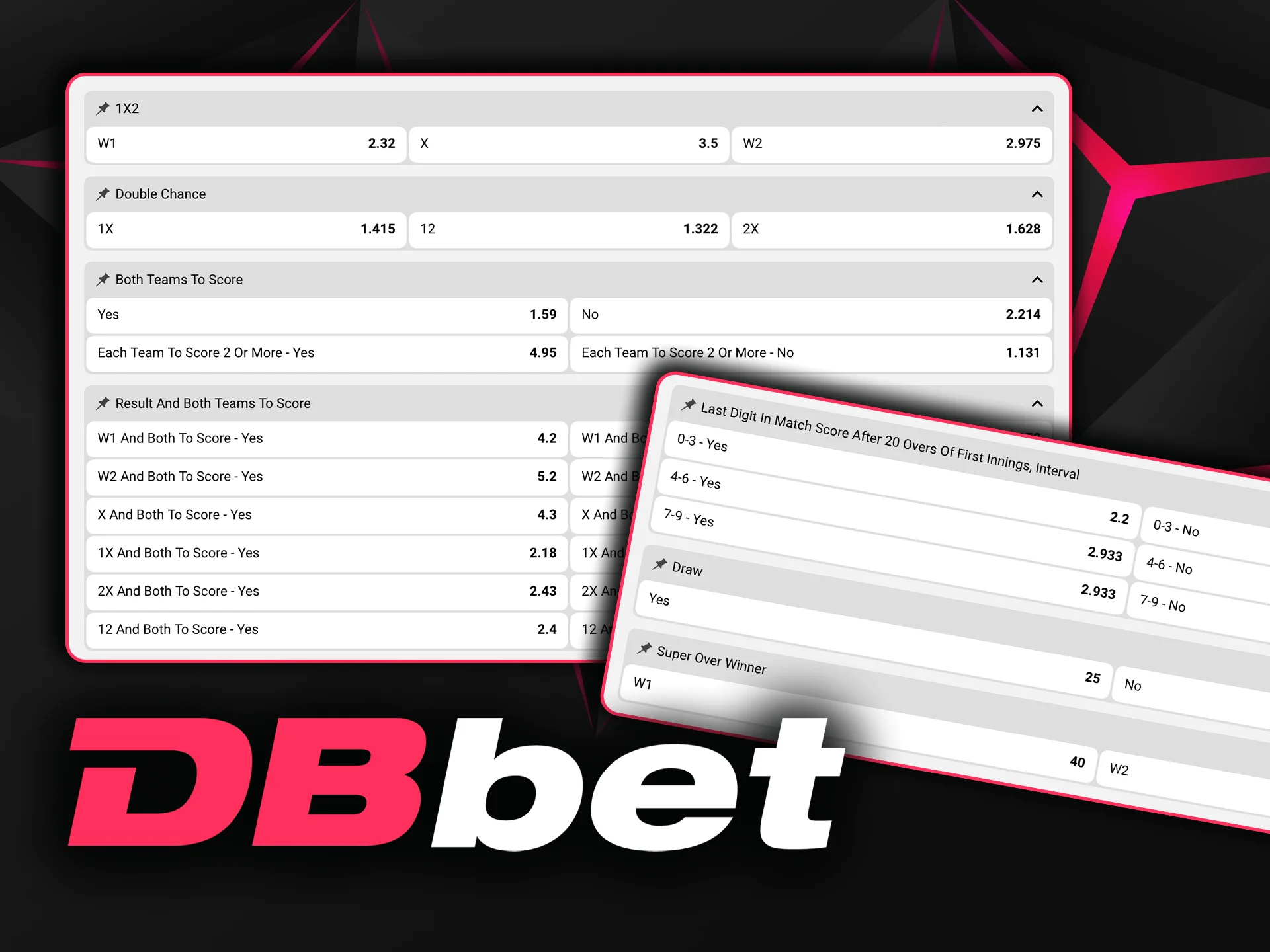 Explore DBbet odds before and during matches to make informed betting decisions.