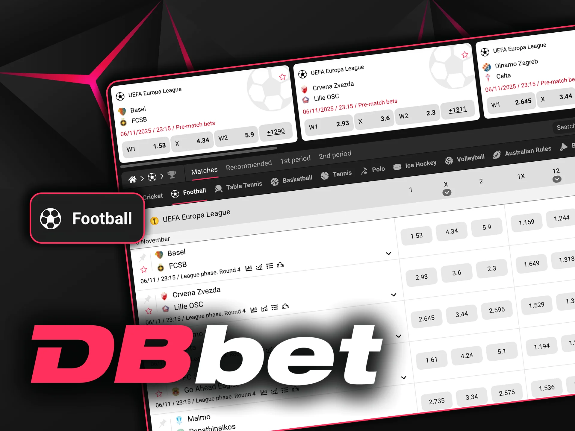 Join DBbet for thrilling football betting action.