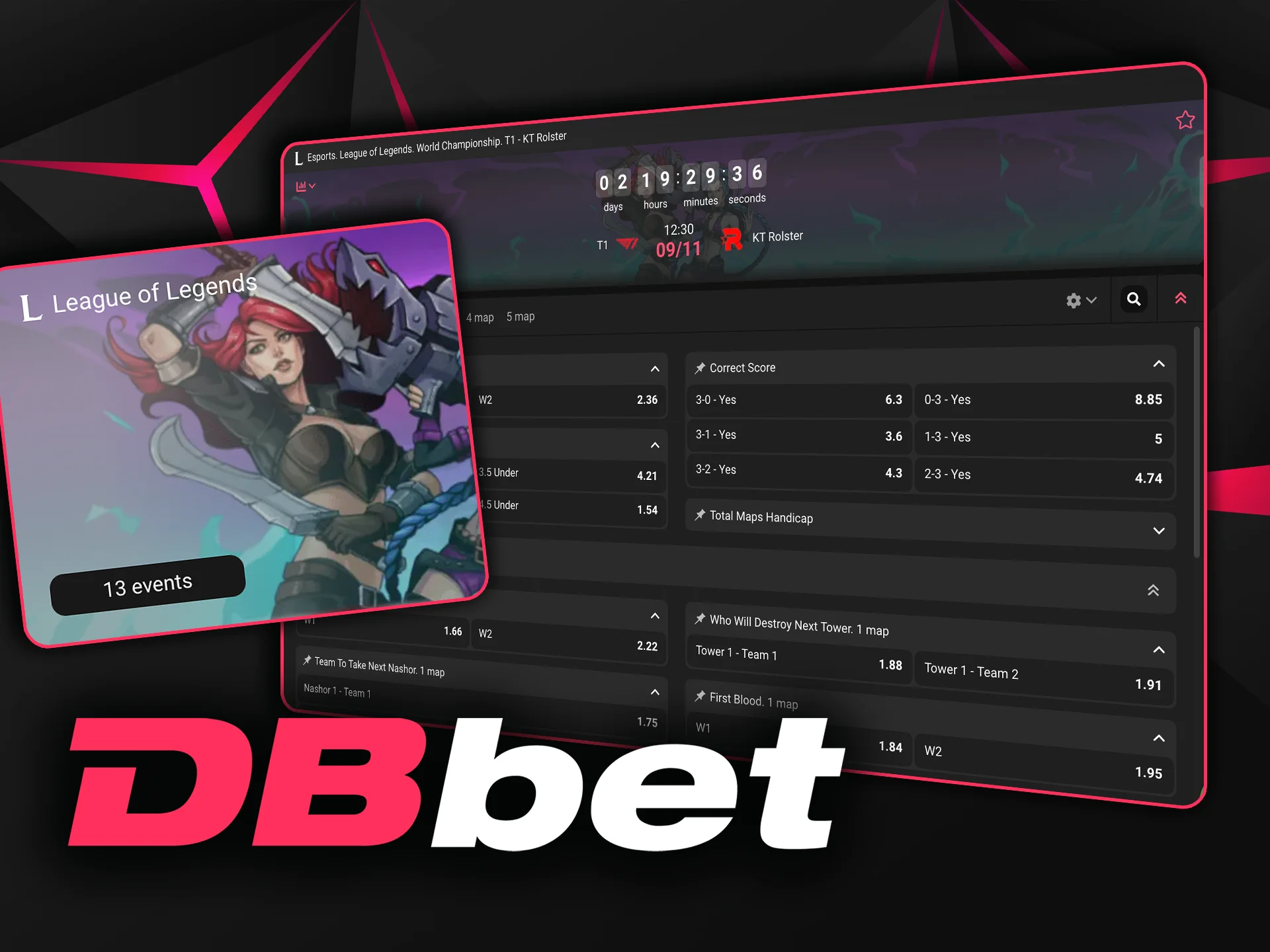 Enjoy live League of Legends betting at DBbet.