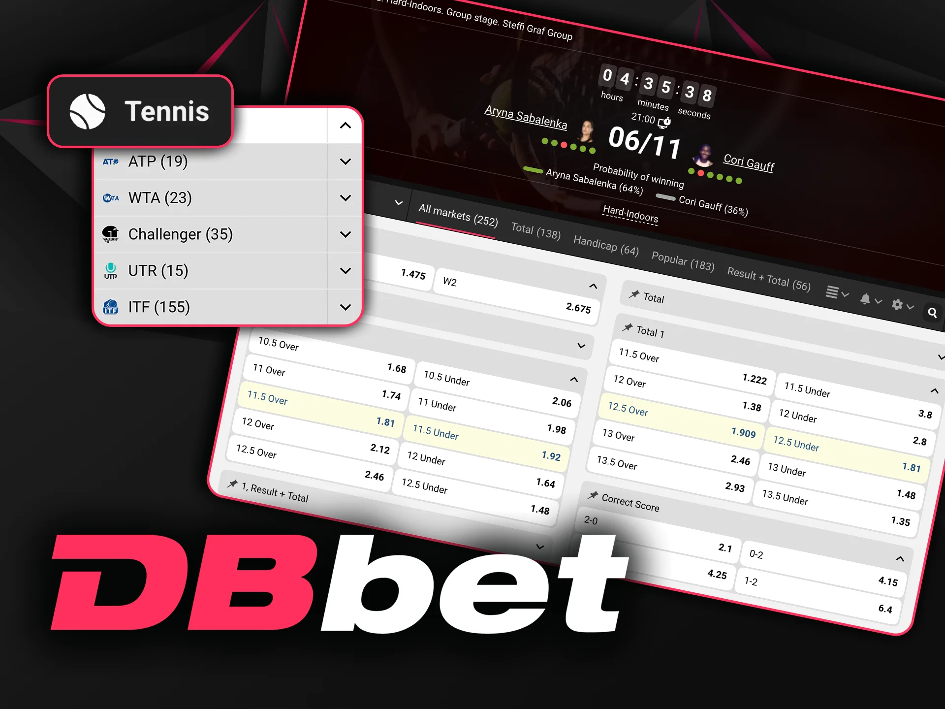Place tennis bets with DBbet and enjoy the game.